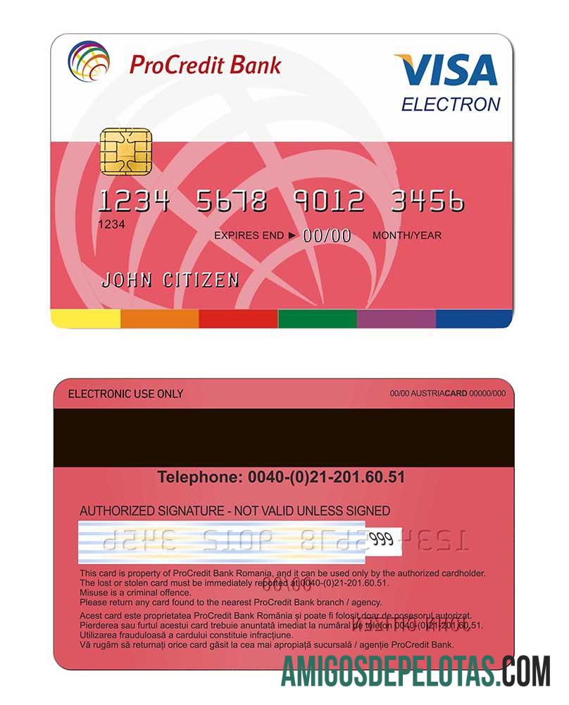 Romania ProCredit Bank Visa Electron download for verification
